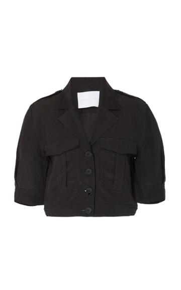 Noon By Noor Jack Short Sleeve Linen And Silk Blend Jacket