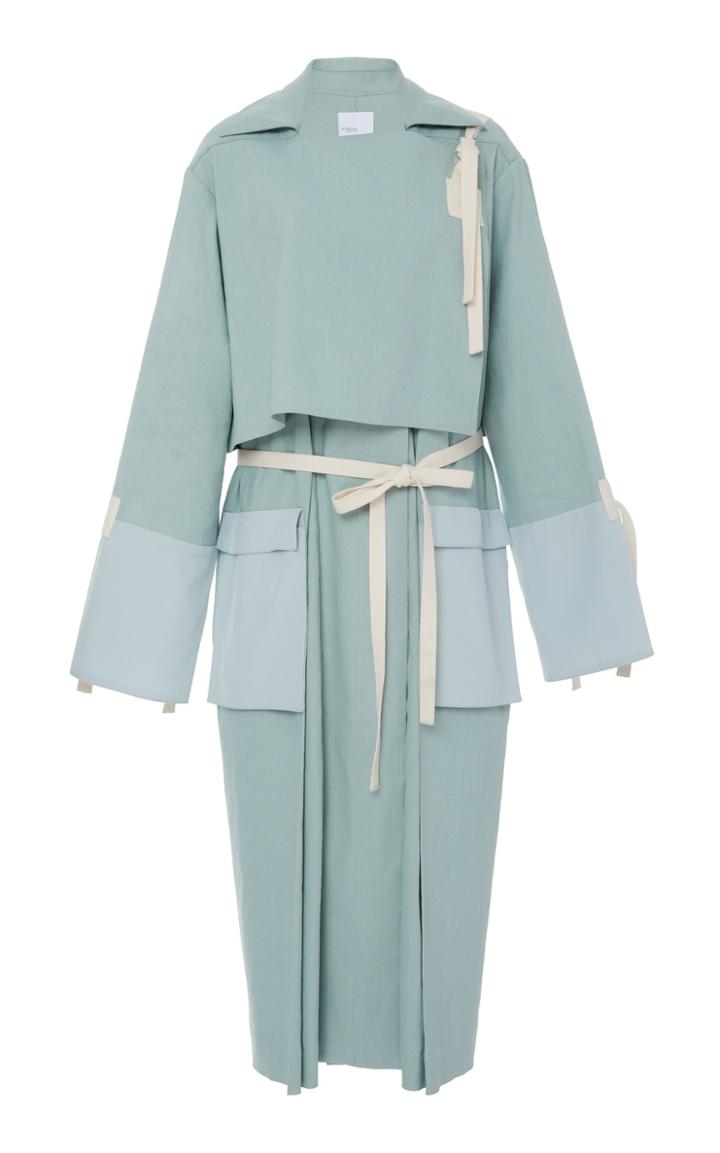 Rosetta Getty Patch Linen Cotton-blend Trench Coat