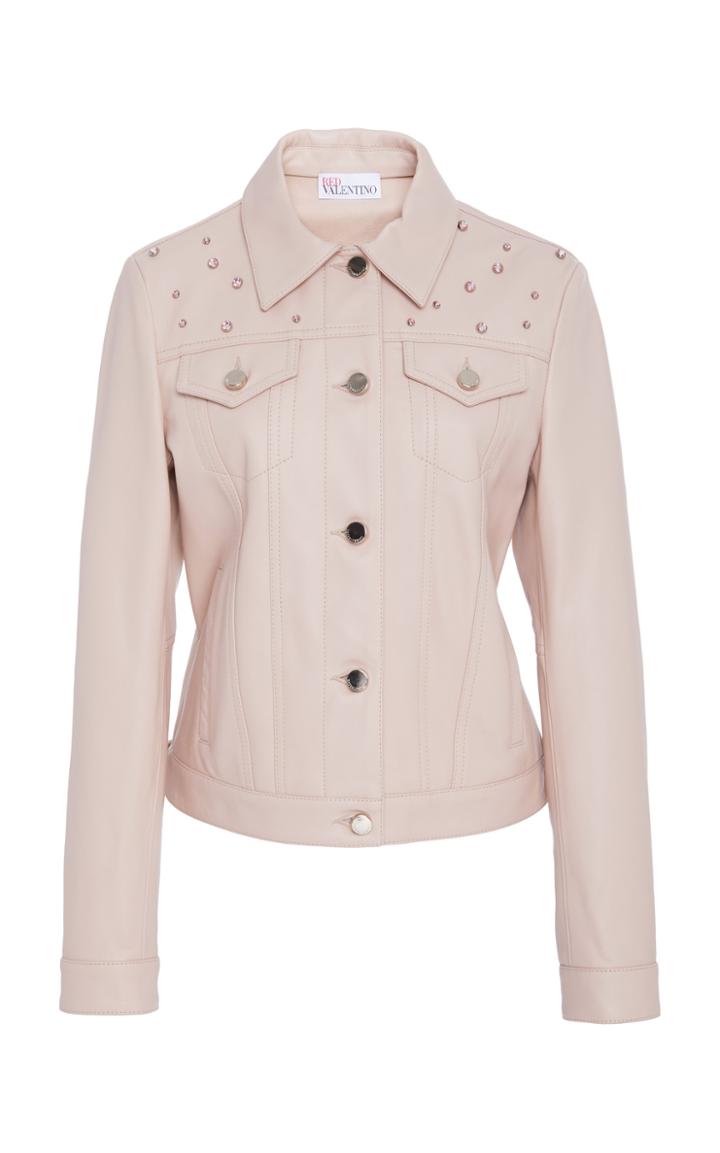 Red Valentino Rhinestone Leather Jacket