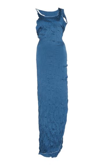 Peet Dullaert Silk Crushed Asymmetrical Maxi Dress