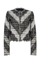 Giambattista Valli Cropped Cotton Tweed Jacket With Lace