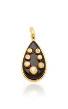 Ashley Pittman Dark Horn And Diamond Teardrop Ashley Pendant