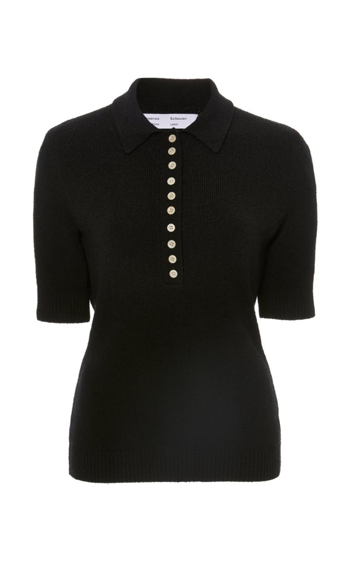 Proenza Schouler White Label Boucl Knit Polo Shirt