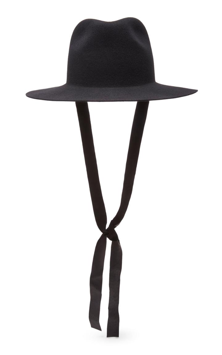 Janessa Leone Jordan Suede-trimmed Wool-felt Fedora Size: S