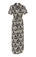 Marie France Van Damme Silk-satin Ikat-print Shirt Dress