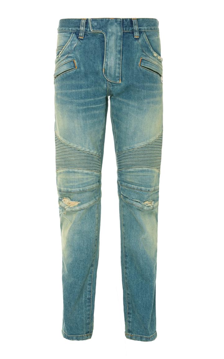 Balmain Biker Skinny Stretch Jeans