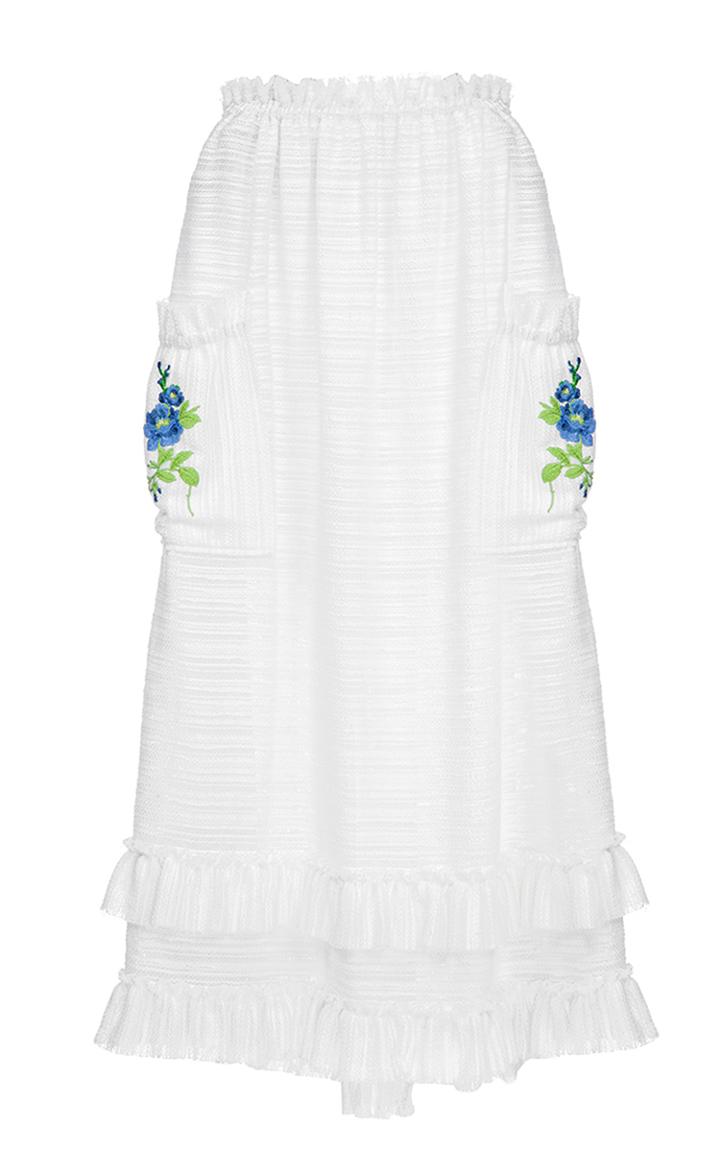 Flow The Label Embroidered Midi Skirt