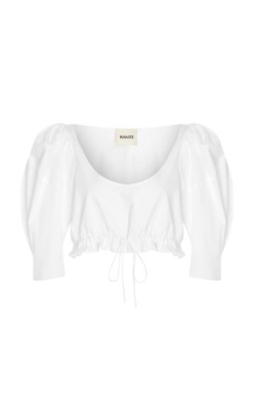 Khaite Cropped Drawstring Cottin-poplin Top