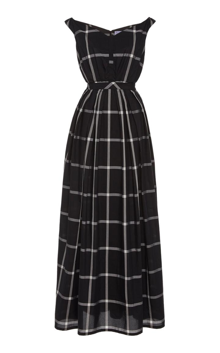 Thierry Colson Valeria Checked Cotton-silk Maxi Dress