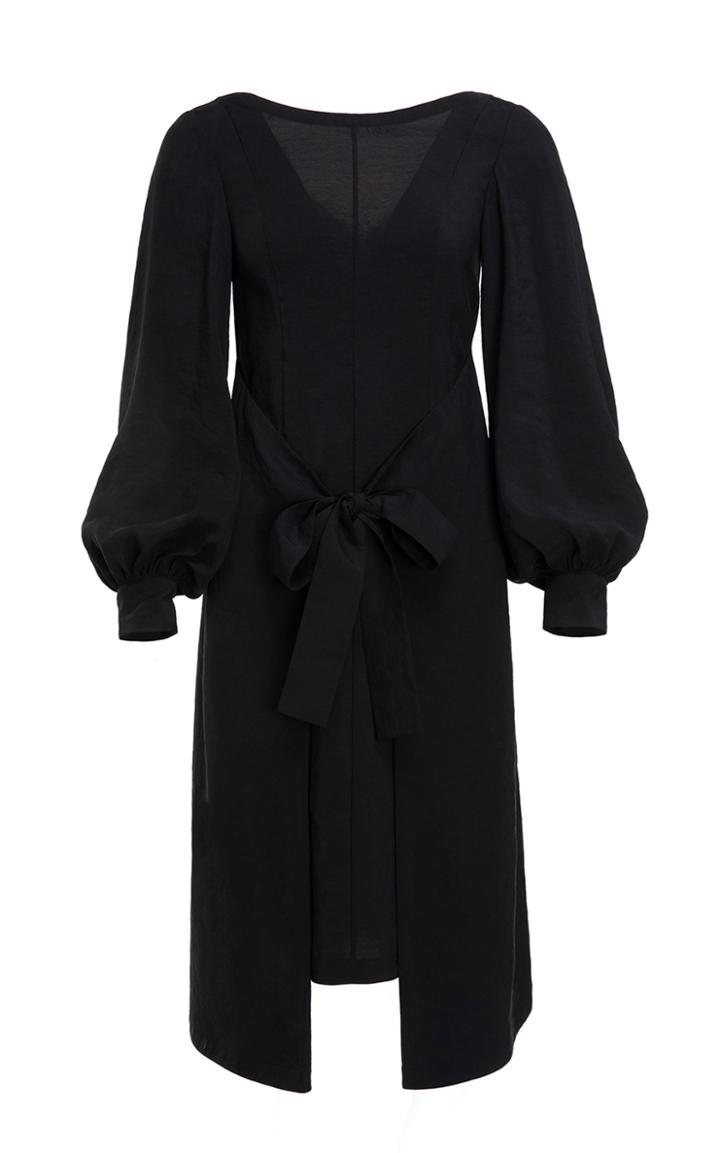 Moda Operandi Huishan Zhang Kendra Tie-accented Woven Dress
