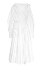 Moda Operandi Valentino Pleated Cotton-blend Midi Dress Size: 38