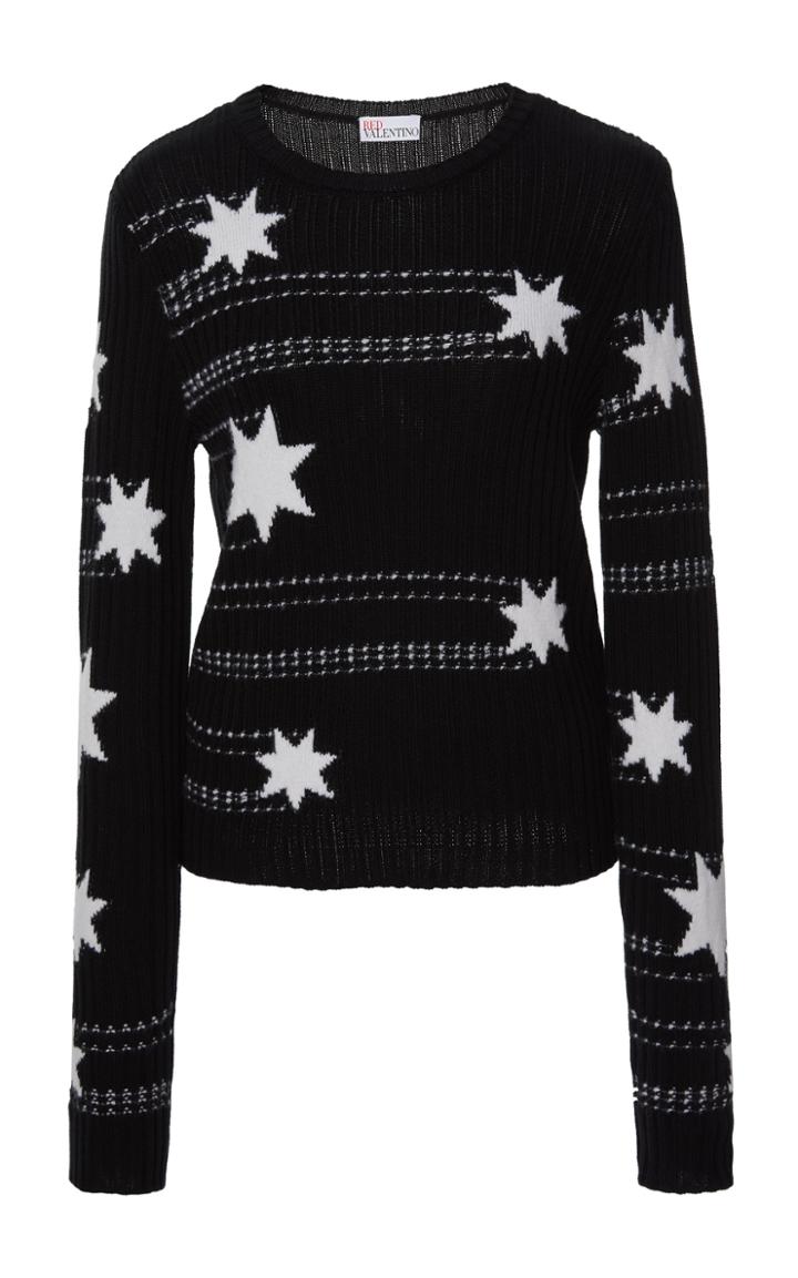 Red Valentino Stars Jacquard Pullover