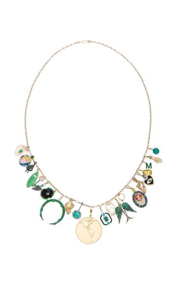 Gemfields X Muse Full Emerald Charm Necklace With Gold Chain