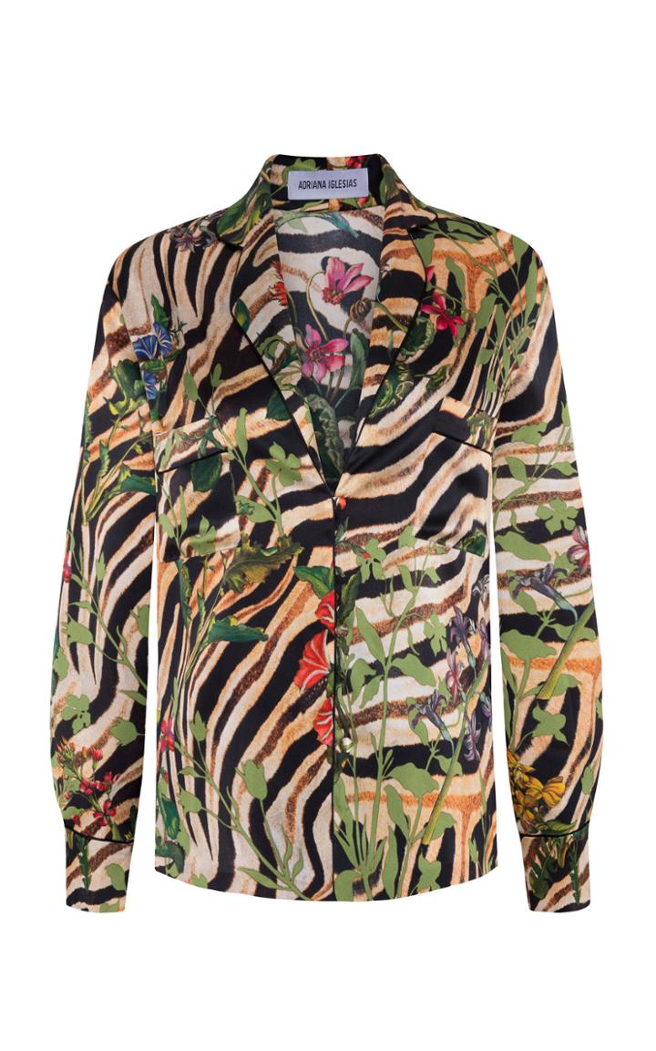 Adriana Iglesias Jammies Roc Silk Satin Jacket