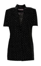 Mach & Mach Velvet Shirt Dress With Crystallized Dots