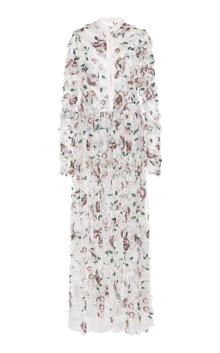Giambattista Valli Long Sleeve Embroidered Dress
