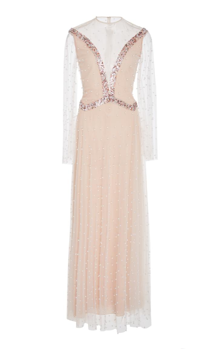 Sandra Mansour Embellished Tulle Dress