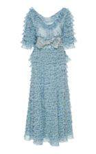 Luisa Beccaria Tiered Ruffle Bow Gown