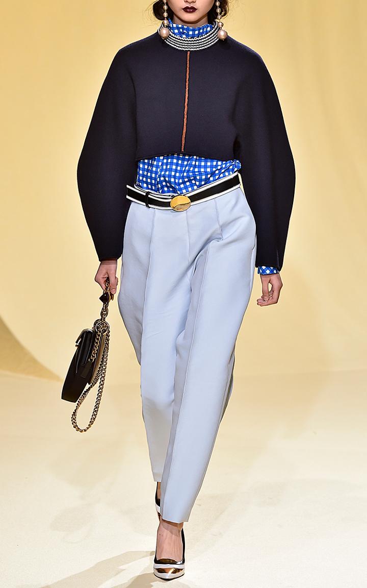 Marni Checkered Long Sleeve Blouse