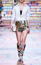Moda Operandi Dolce & Gabbana Patchwork Jacquard Mini Skirt