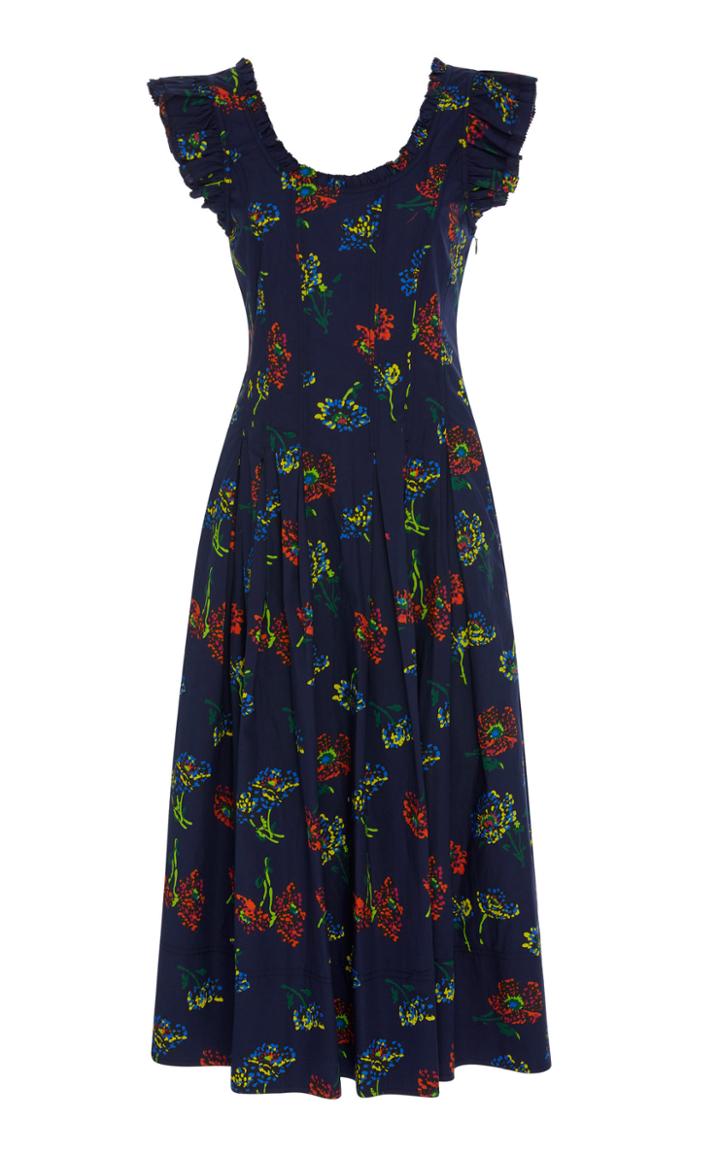 Ulla Johnson Camille Ruffled Printed Cotton-poplin Midi Dress