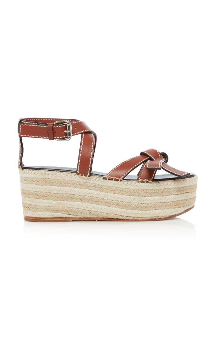 Loewe Gate Leather Wedge Sandals