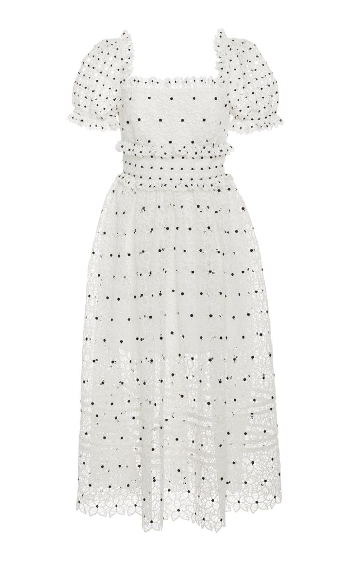 Self Portrait Guipure Lace Midi Dress