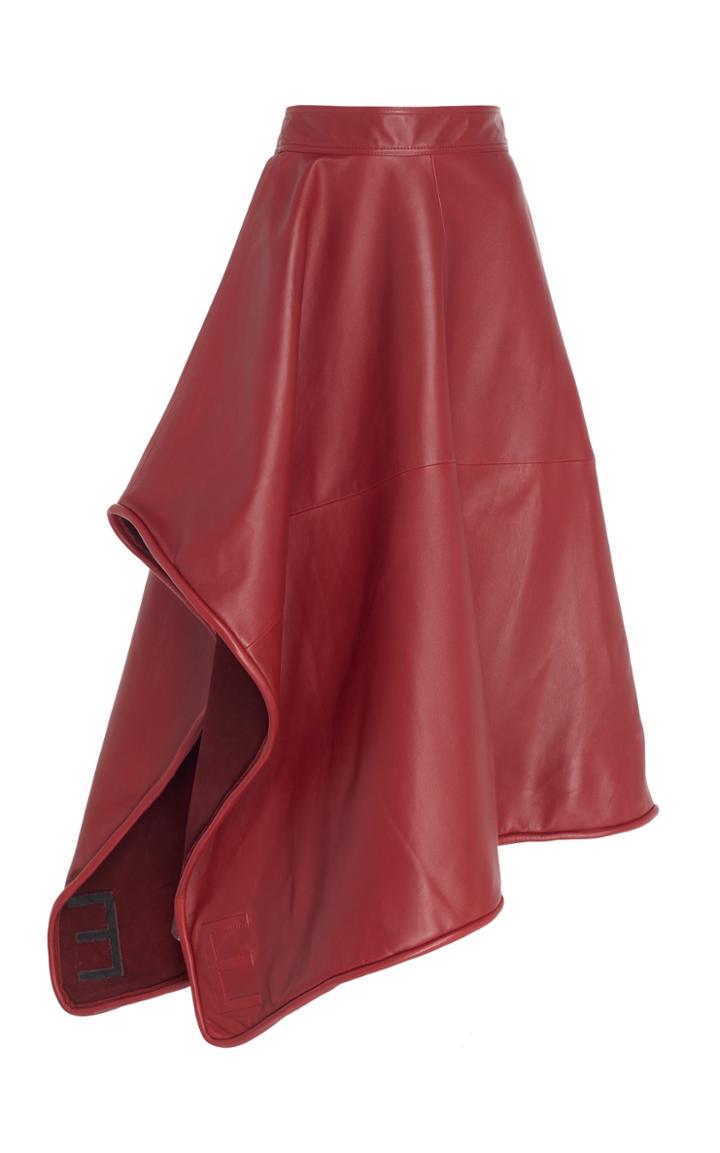 Ellery Asymmetrical Leather Handkerchief Skirt