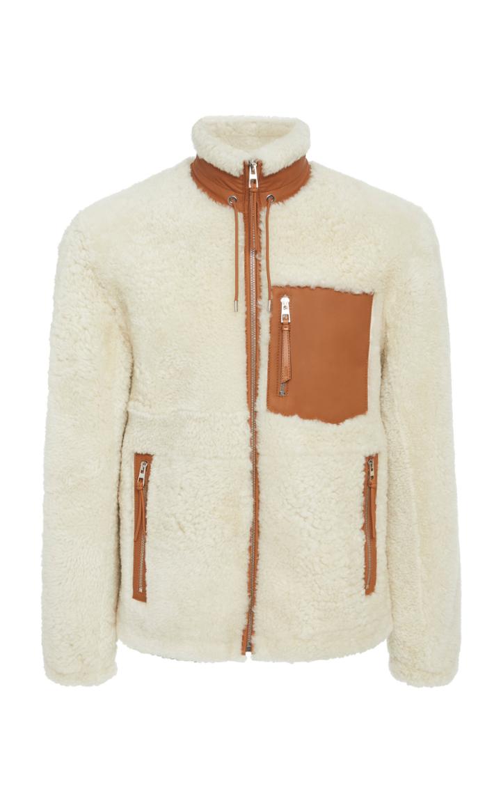 Loewe Leather-trimmed Shearling Jacket