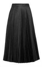 Red Valentino Pleated Leather Midi Skirt