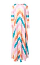 Leal Daccarett Gloria Striped Crepe De Chine Dress