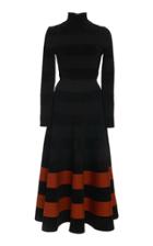 Oscar De La Renta Striped Chenille-knit Turtleneck Dress