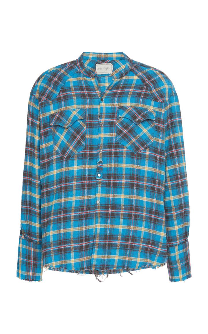 Greg Lauren Plaid Cotton Button-up Shirt