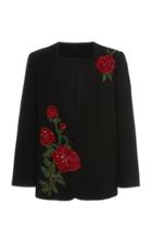 Moda Operandi Libertine Roses Crystal-embellished Stretch Wool Blazer