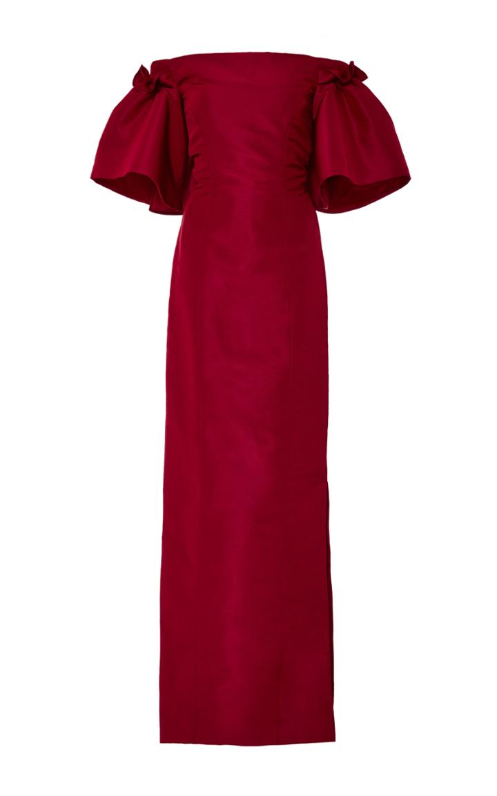 Oscar De La Renta Off-the-shoulder Silk Gown