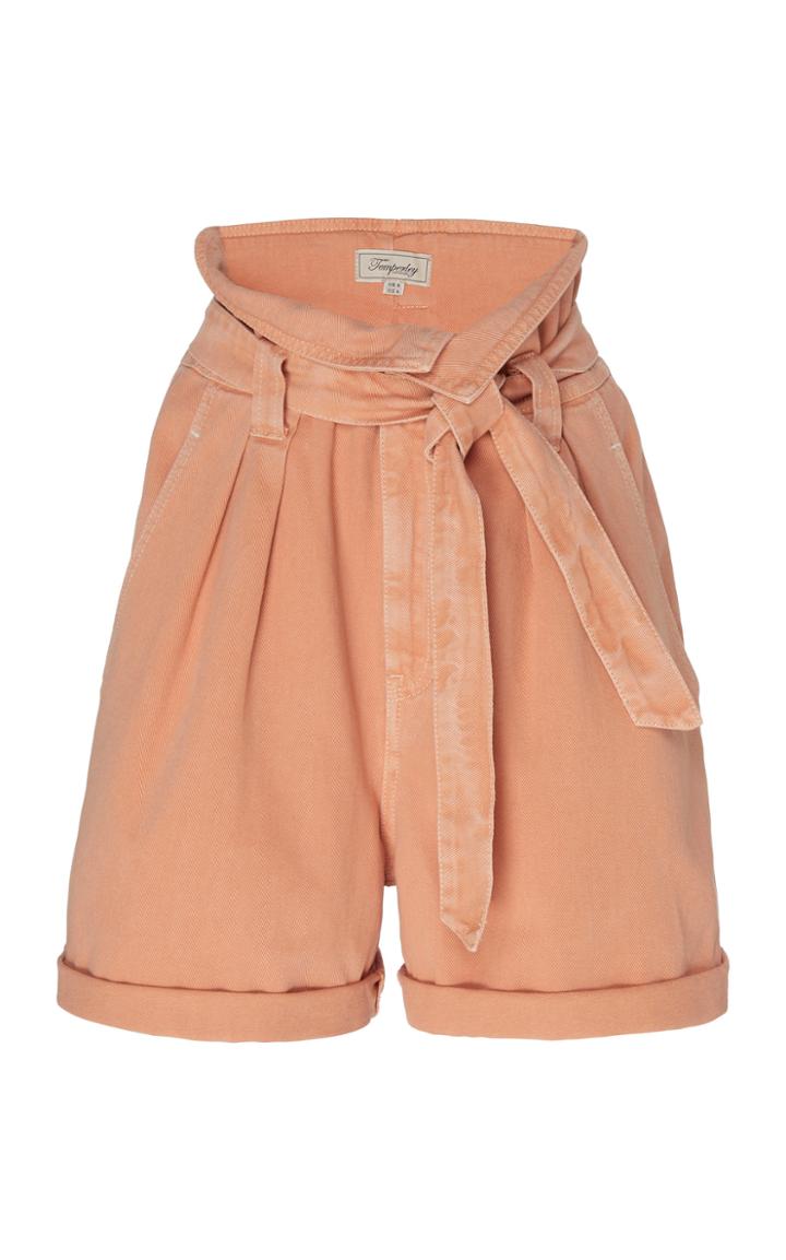 Moda Operandi Temperley London Fontana Pleated Cotton Shorts Size: 6