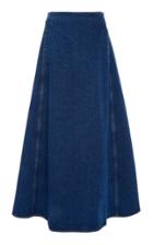 Mm6 Denim A-line Midi Skirt