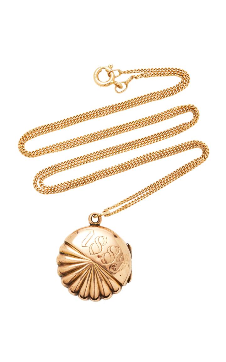 Vela One-of-a-kind Victorian Scalloped Locket Necklace