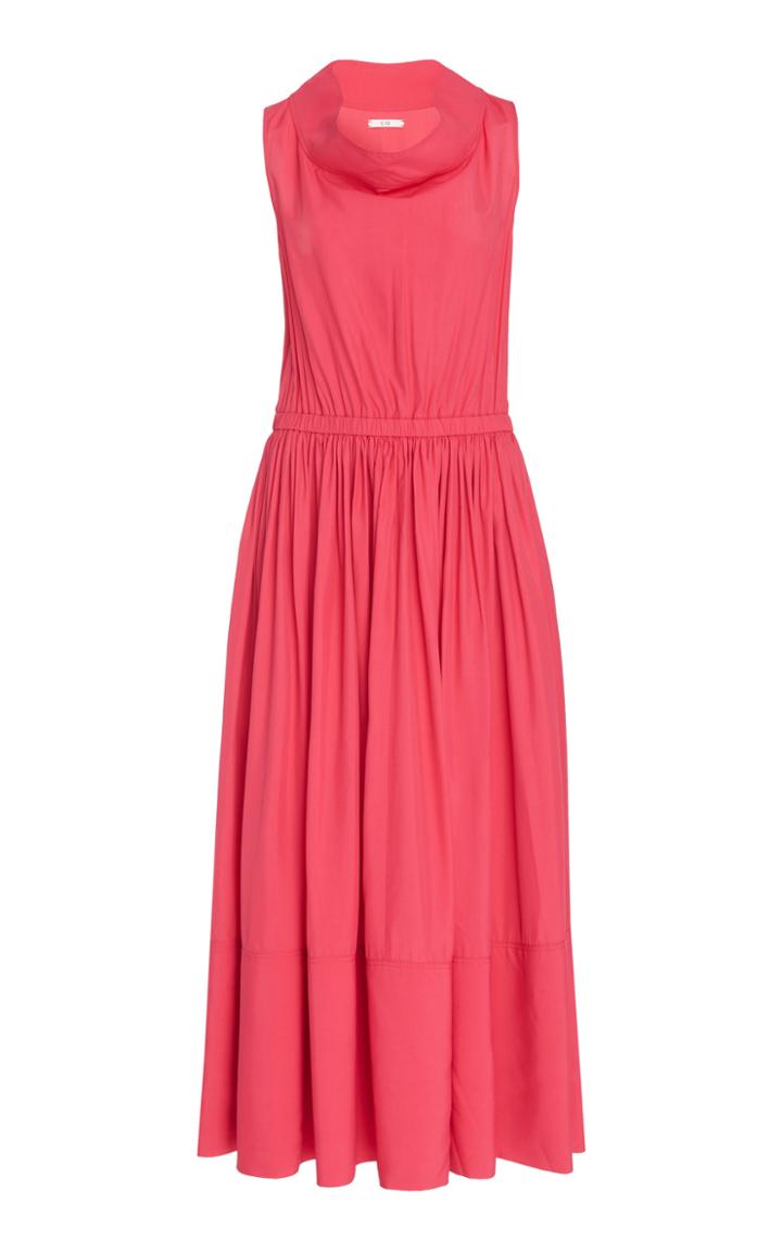 Co Sleeveless Broadcloth Cowl Neck Dress