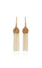 Madhuri Parson Tassel Yellow Gold And Pearl Earrings