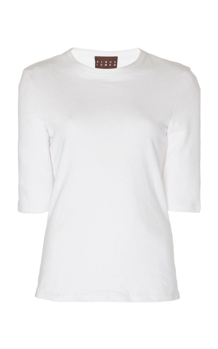 Moda Operandi Albus Lumen Crewneck Cotton-blend Top Size: 12