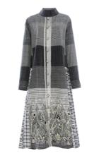 Rahul Mishra Embroidered Double-breasted Cotton-blend Coat
