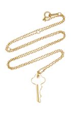 Fallon Key Charm Plated Brass Pendant Necklace