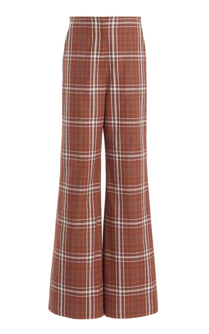Moda Operandi A.w.a.k.e. Mode Plaid Wide-leg Cotton Pants