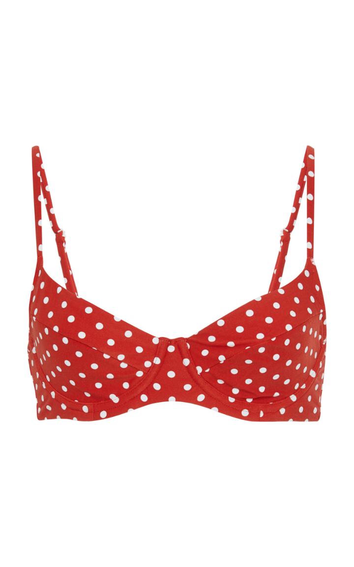 Onia + Weworewhat Lydia Polka-dot Bikini Top