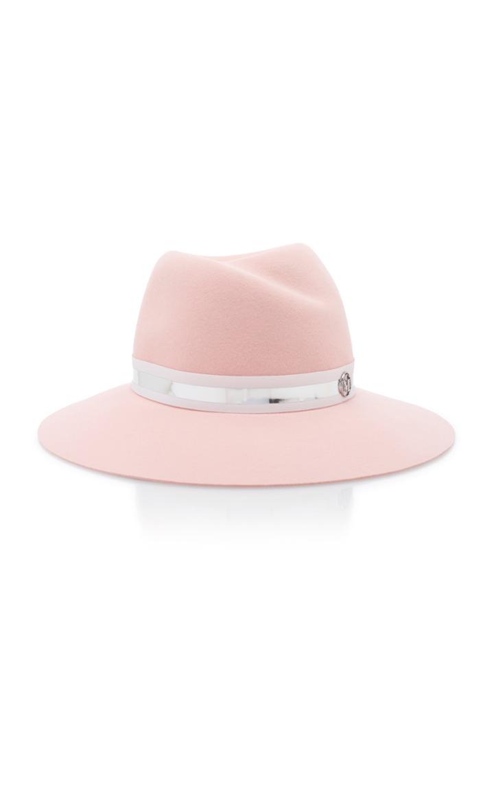 Moda Operandi Maison Michel Virginie Silver Trim Felt Fedora Size: M