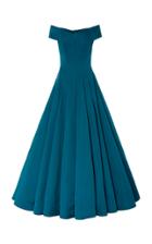 Zac Posen Sapphire Double Face Duchess Bow Gown