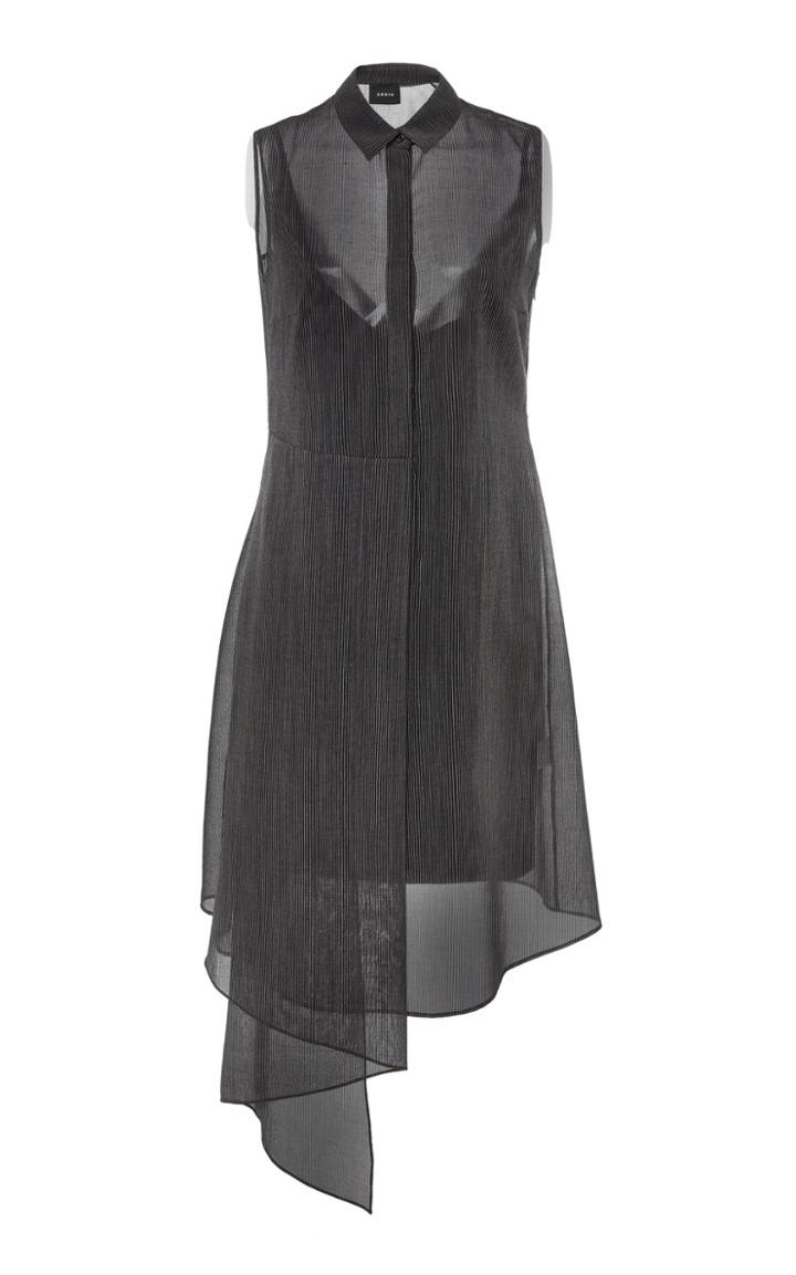 Akris Wool Crepe Two Tone Asymmetric Dress