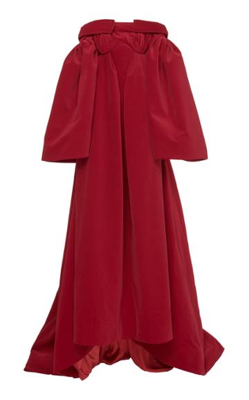 Emilia Wickstead Bethel Cotton Velvet Off-the-shoulder Gown