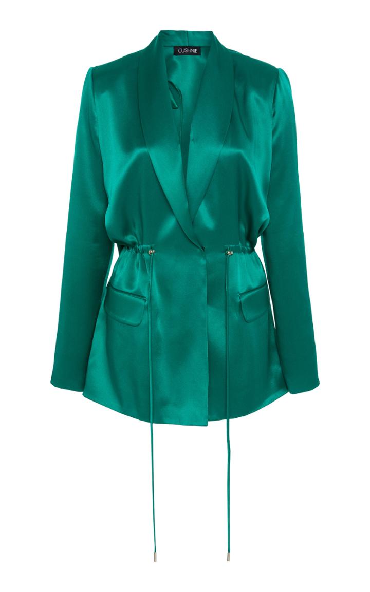 Cushnie Belted Silk Blazer